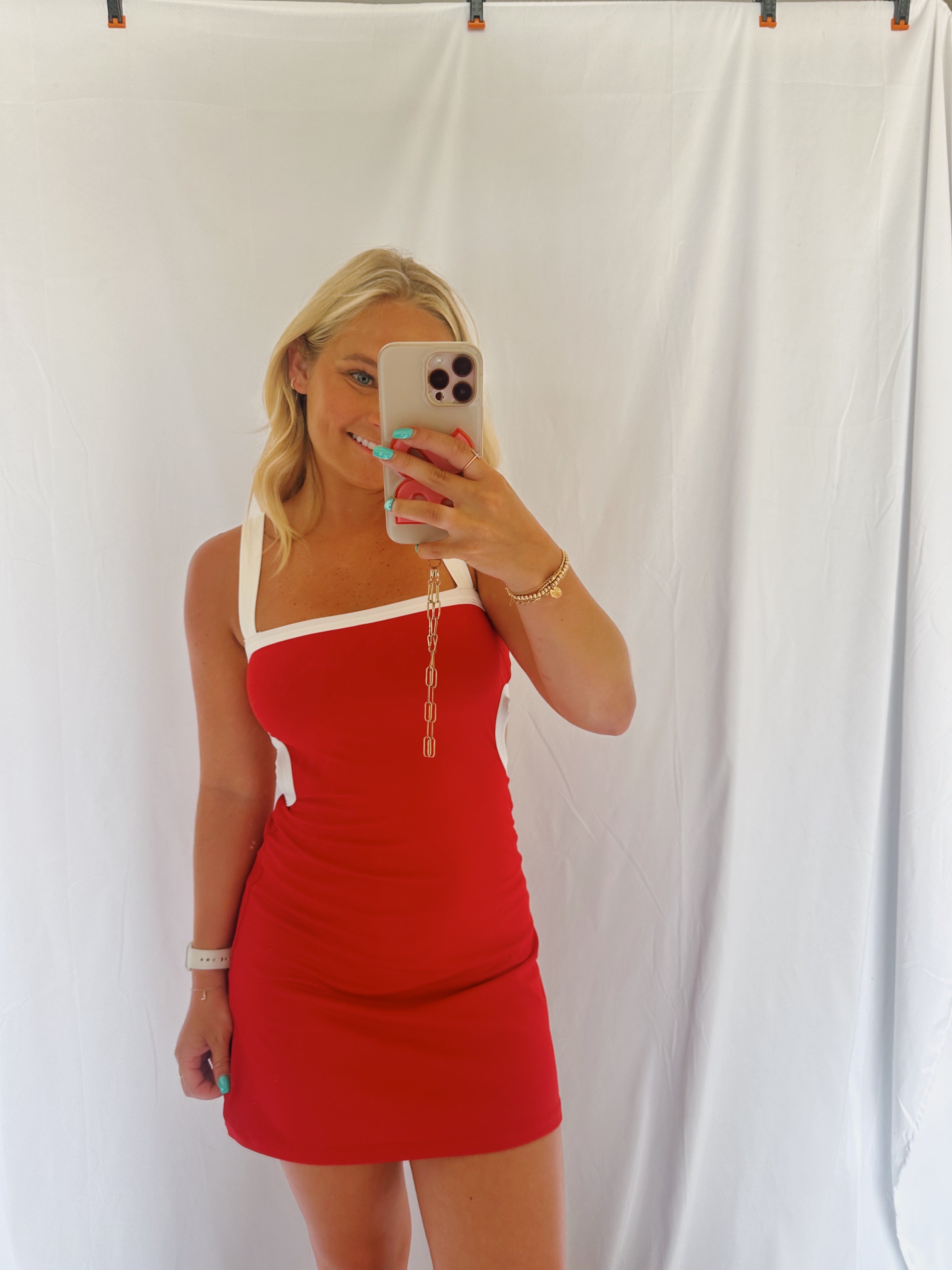 Red Open Back Workout Dress - S Red Open Back Workout Dress - S