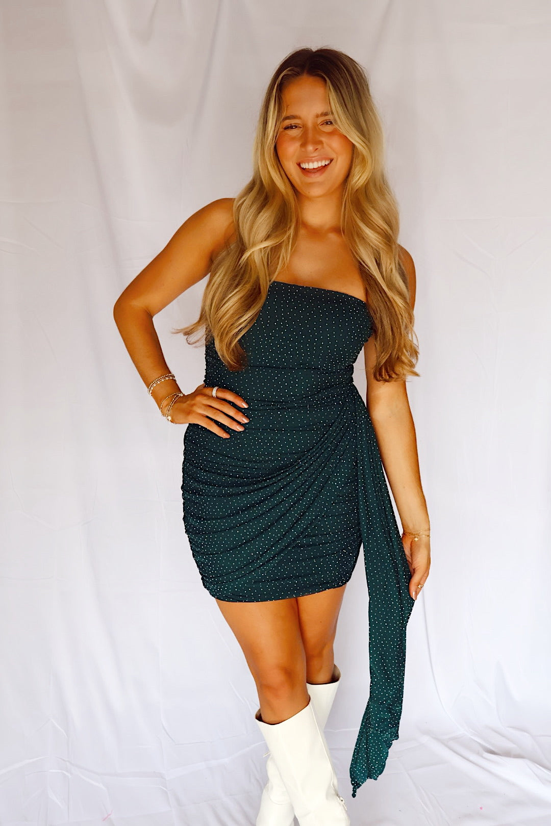 Emerald Green Flow Mini Dress Perfectly Made Emerald Green Flow Mini Dress Perfectly Made
