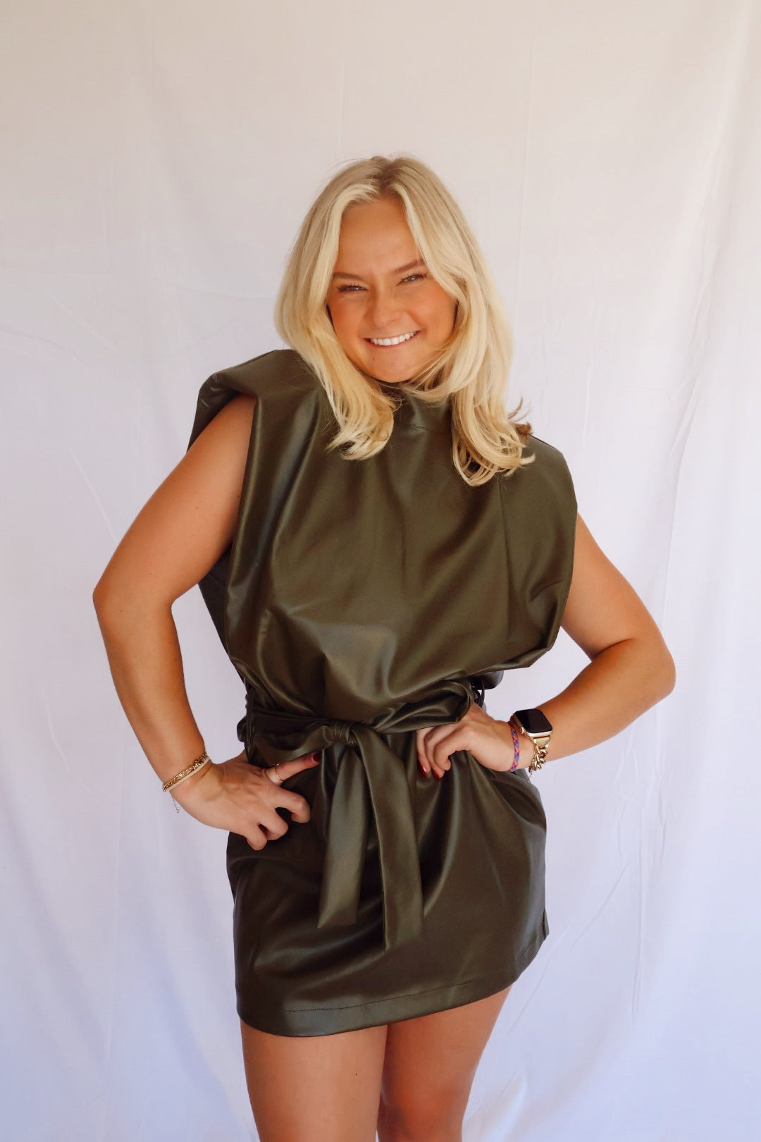 Olive green mock neck dress Perfectly Made Olive green mock neck dress Perfectly Made